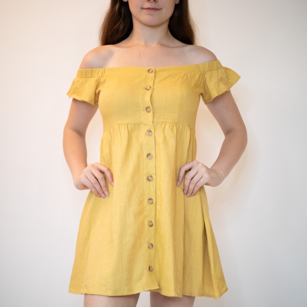 Yellow Pacsun Off Shoulder Dress